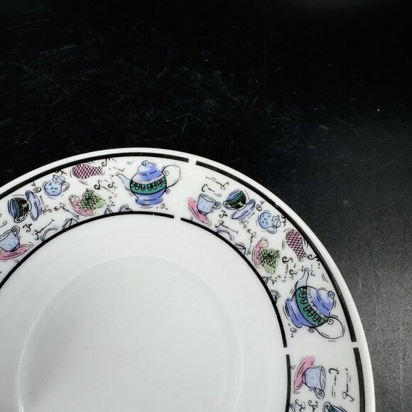 Vintage CHEKOSLOVAKIAN Fine Porcelain Motif Teacup And Saucer Czechoslovakia Set - Picture 9 of 16